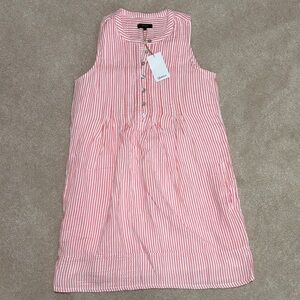 Pink Striped Sleeveless Dress